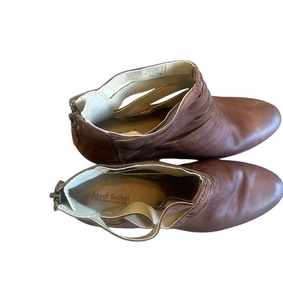 Josef Seibel Bonnie Ankle Booties Cage Cutout Brown Heel Leather Size 39 Women's - Picture 5 of 15